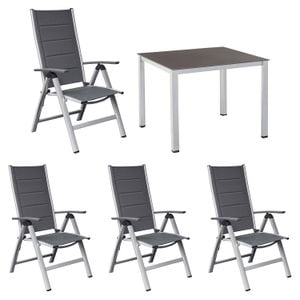OUTLIV. Melbourne Gartenmöbel-Set M (4 Plätze) mit Kettler Tisch 95x95cm