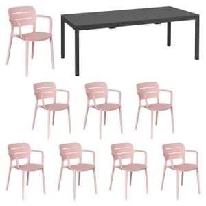 OUTLIV. Vivien Gartenmöbel-Set XL (8 Plätze) mit Nardi Tisch 210/280x100cm