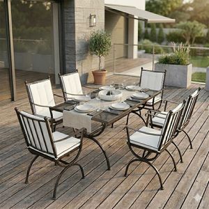 MBM Romeo Gartenmöbel-Set L (6 Plätze) Tisch 160x90cm