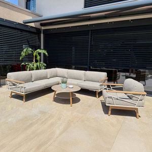 Zebra Solena Ecklounge inkl. Loungetisch Edelstahl/Teak/Sunproof
