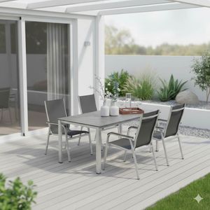 Kettler Basic Plus Gartenmöbel-Set M (4 Plätze) Tisch 160x90cm