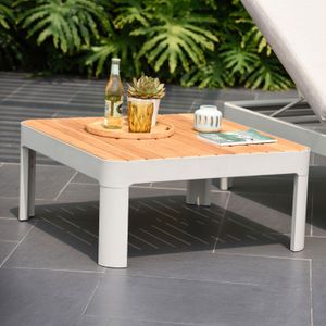 OUTLIV. Portals Loungetisch 72x72cm Aluminium/Teak