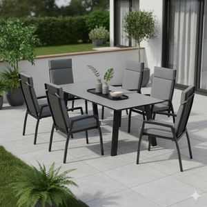 OUTLIV. Perth Gartenmöbel-Set L verstellbar (6 Plätze) Tisch 180x90cm