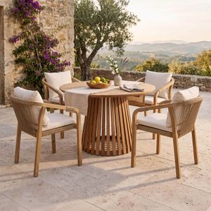 OUTLIV. Amelie Gartenmöbel-Set M (4 Plätze) Tisch Ø120cm
