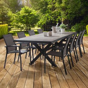 Siena Garden Velia Gartenmöbel-Set XL (8 Plätze) Tisch 200/260x100cm