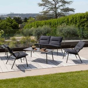 Lafuma Vence Loungeset 4-tlg. Stahl/BeComfort