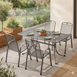 MWH Savoy Gartenmöbel-Set M (4 Plätze) Tisch 145x90cm