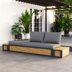 OUTLIV. Paros Loungeset inkl. Loungetisch Aluminium/Teak/Olefin