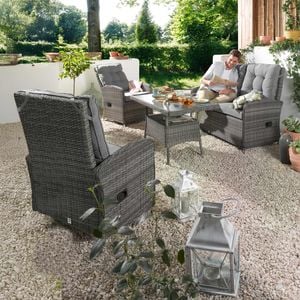 LC Garden Bailado Dininglounge 4-tlg. Geflecht/Polyester