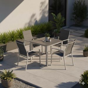 OUTLIV. Melbourne Gartenmöbel-Set M (4 Plätze) mit Kettler Tisch 95x95cm