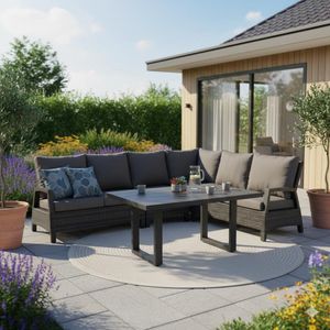 Siena Garden Taranto Dininglounge Tisch 140x85cm Aluminium/Gardino-Geflecht