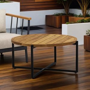 Apple Bee Condor Loungetisch  Ø74x38cm Aluminium/Teak