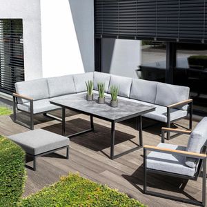 Kettler Ocean Skid Dininglounge Tisch 160x95cm Aluminium/Olefin