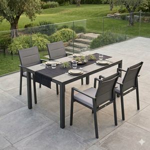 Niehoff Nancer Gartenmöbel-Set M (4 Plätze) mit OUTLIV. Tisch 160x90cm
