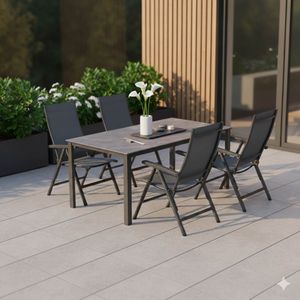 Kettler Cirrus Gartenmöbel-Set M verstellbar (4 Plätze) Tisch 160x90cm
