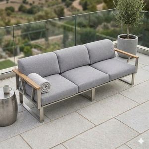 Zebra Belvedere Gartenloungesofa Edelstahl/Olefin
