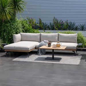 LifestyleGarden Pearl Ecklounge Aluminium/Teak/Olefin