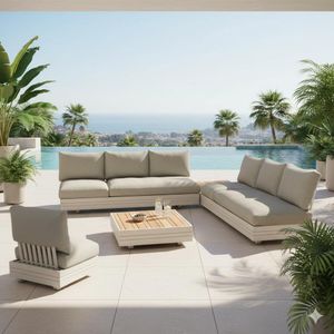 Zebra Cubo Neo Ecklounge inkl. Loungetische Aluminium/Sunproof