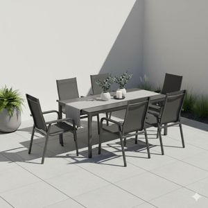 Kettler Basic Plus Gartenmöbel-Set L (6 Plätze) Tisch 220x100cm