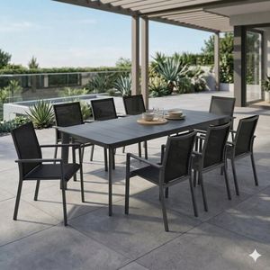 OUTLIV. Lucca Gartenmöbel-Set XL (8 Plätze) Tisch 220x100cm