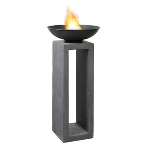 OUTLIV. Feuerschale auf Säule 50x50x105cm Clayfibre