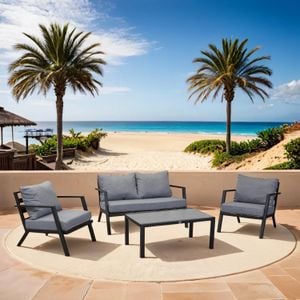 LC Garden Bondino Loungeset 4-tlg. mit Tisch 100x60 cm