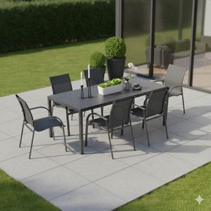 Kettler Tampa Gartenmöbel-Set L (6 Plätze) mit OUTLIV. Tisch 220x100cm