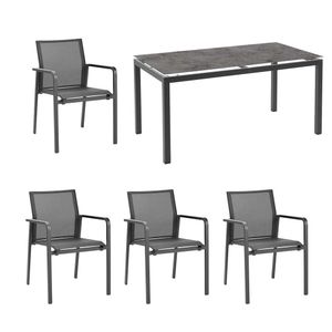 Best Rhodos Gartenmöbel-Set M (4 Plätze) mit OUTLIV. Tisch 160x90cm
