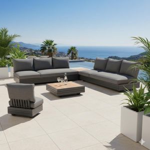 Zebra Cubo Neo Ecklounge inkl. Loungetische Aluminium/Sunproof