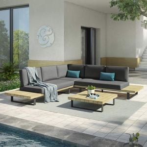 OUTLIV. Barbados Ecklounge Aluminium/Akazie/Polyester