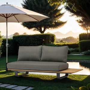 Zebra Park Gartensofa Aluminium/Teak/Rope inkl. Kissen