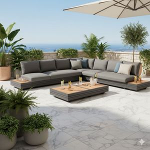 Zebra Cubo Neo Ecklounge inkl. Loungetische Aluminium/Sunproof