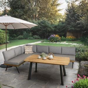 OUTLIV. Alkas Dininglounge Tisch 200x100cm Teak/Sunproof A-Beine