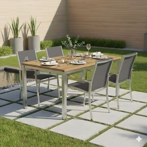OUTLIV. Oviedo Gartenmöbel-Set M (4 Plätze) Tisch 160x90cm