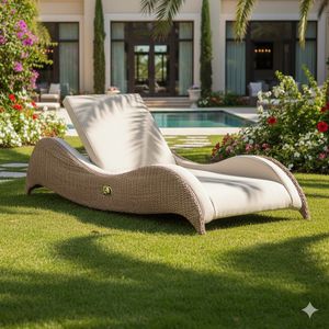 Domus Ventures Luxor Gartenliege verstellbar Halbrundgeflecht/MarinaPlus