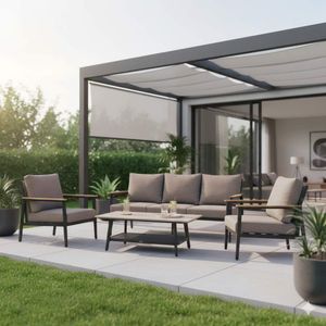 Siena Garden Liguria Loungeset inkl. Loungetisch Aluminium/Gardino-Geflecht/Polyester