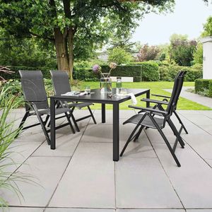 Kettler Legato Curve Gartenmöbel-Set M (4 Plätze) Tisch 160x95cm