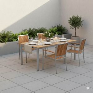 OUTLIV. Pasadena Gartenmöbel-Set M (4 Plätze) Tisch 180/240x90cm
