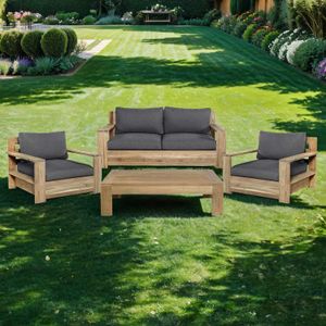 OUTLIV. Castello Loungeset 4-tlg. Recycelt Teak/Sunproof