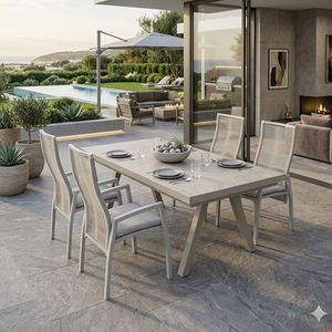Interliving 7011 Gartenmöbel-Set M (4 Plätze) Tisch 200/260x100cm