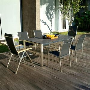 Zebra One Gartenmöbel-Set L (6 Plätze) Tisch 180x100cm