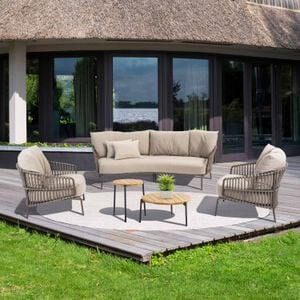 4Seasons Capalbio Loungeset Edelstahl/Rope/Olefin