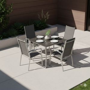 OUTLIV. Melbourne Gartenmöbel-Set M (4 Plätze) mit Kettler Tisch 95x95cm