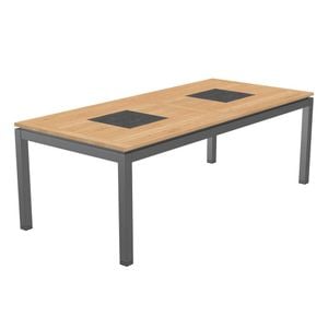 OUTLIV. Davos Tisch 220x100cm Aluminium/Teak mit Keramikeinleger