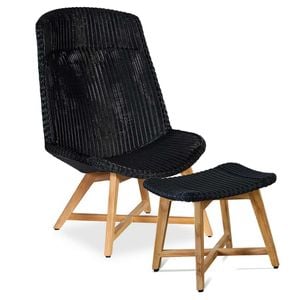 OUTLIV. Clovelly Loungesessel inkl. Hocker Teak/Polyrattan