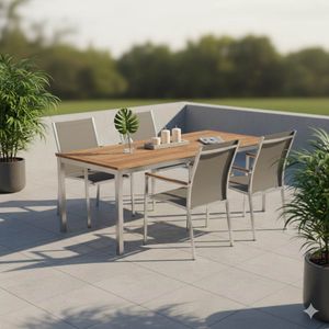 Stern Cardiff Gartenmöbel-Set 5-tlg. mit OUTLIV. Tisch 160/210x90