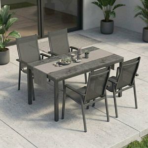 MWH Elements Gartenmöbel-Set M (4 Plätze) mit OUTLIV. Tisch 160x90cm