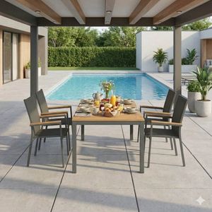 OUTLIV. Kobe Gartenmöbel-Set M (4 Plätze) Tisch 150/210x90cm