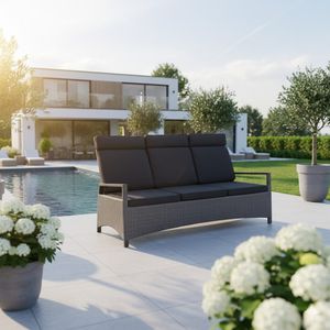 LC Garden Keramo Diningsofa verstellbar Aluminium/Geflecht/Polyester