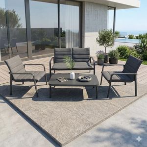 OUTLIV. Fontana Loungeset inkl. Loungetisch Aluminium/Mischgewebe